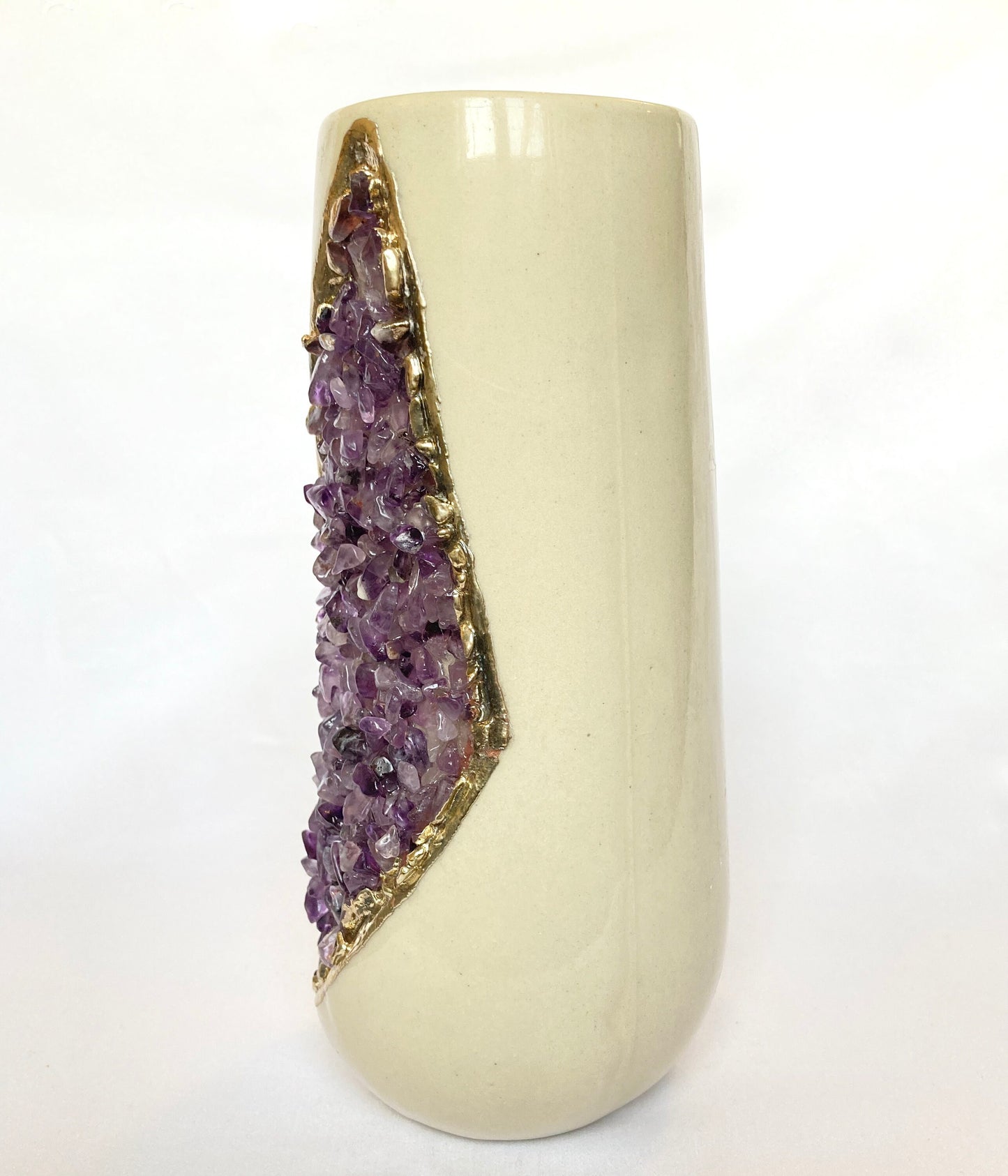 Set of 2 Cream Ceramic Vases