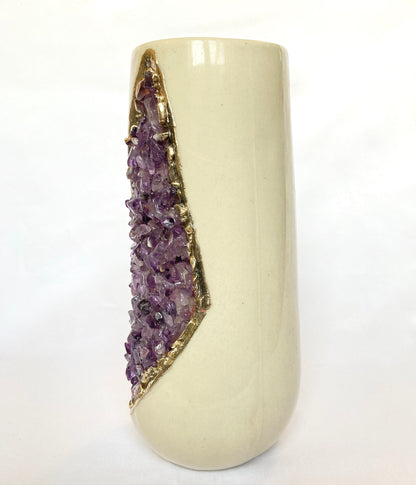 Set of 2 Cream Ceramic Vases
