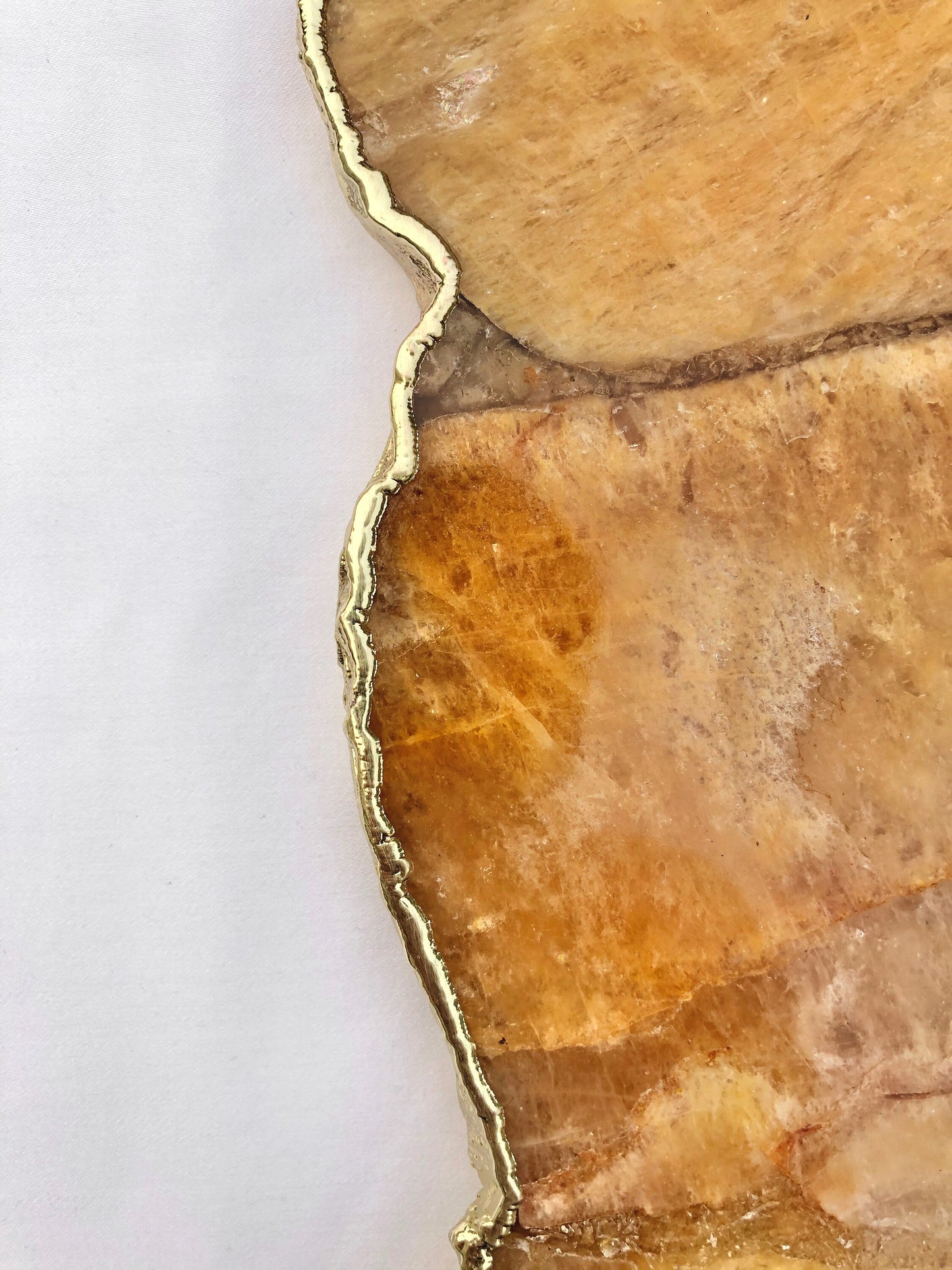 Large Golden Brown Agate Wall Clock/Personalised Momento/10"x15"