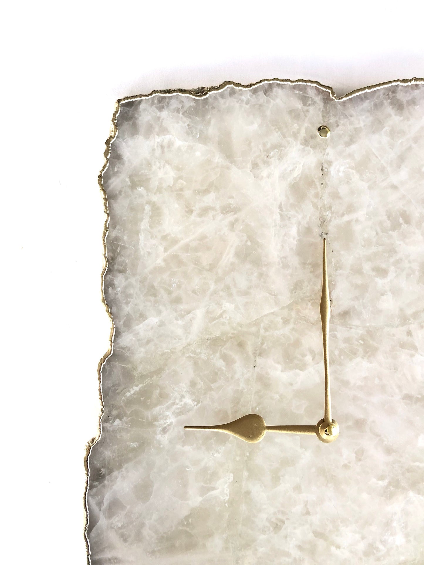 Large White Agate Wall Clock/Personalised Momento/10"x15"