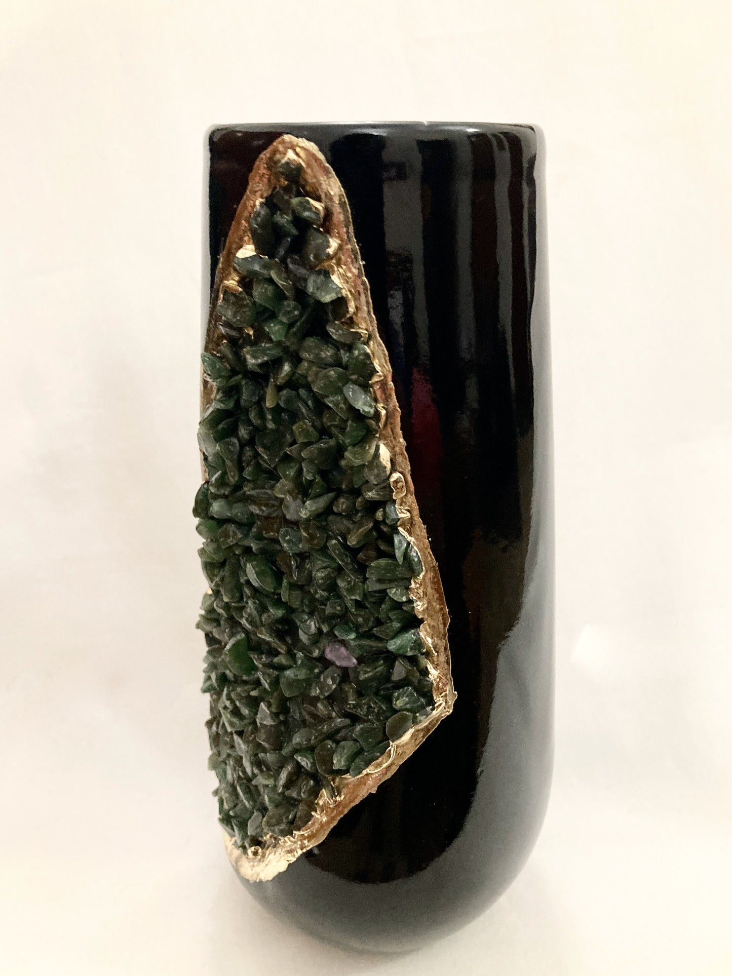 Set of 2 Black Ceramic Vases