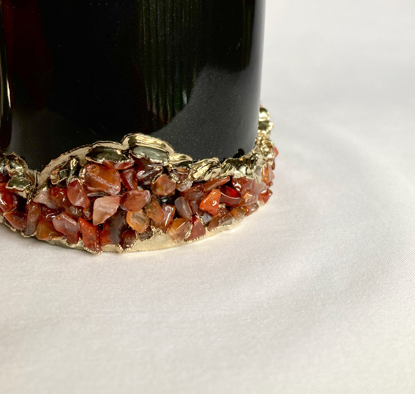 Black Ceramic Mugs with Crystals