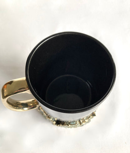 Black Ceramic Mugs with Crystals