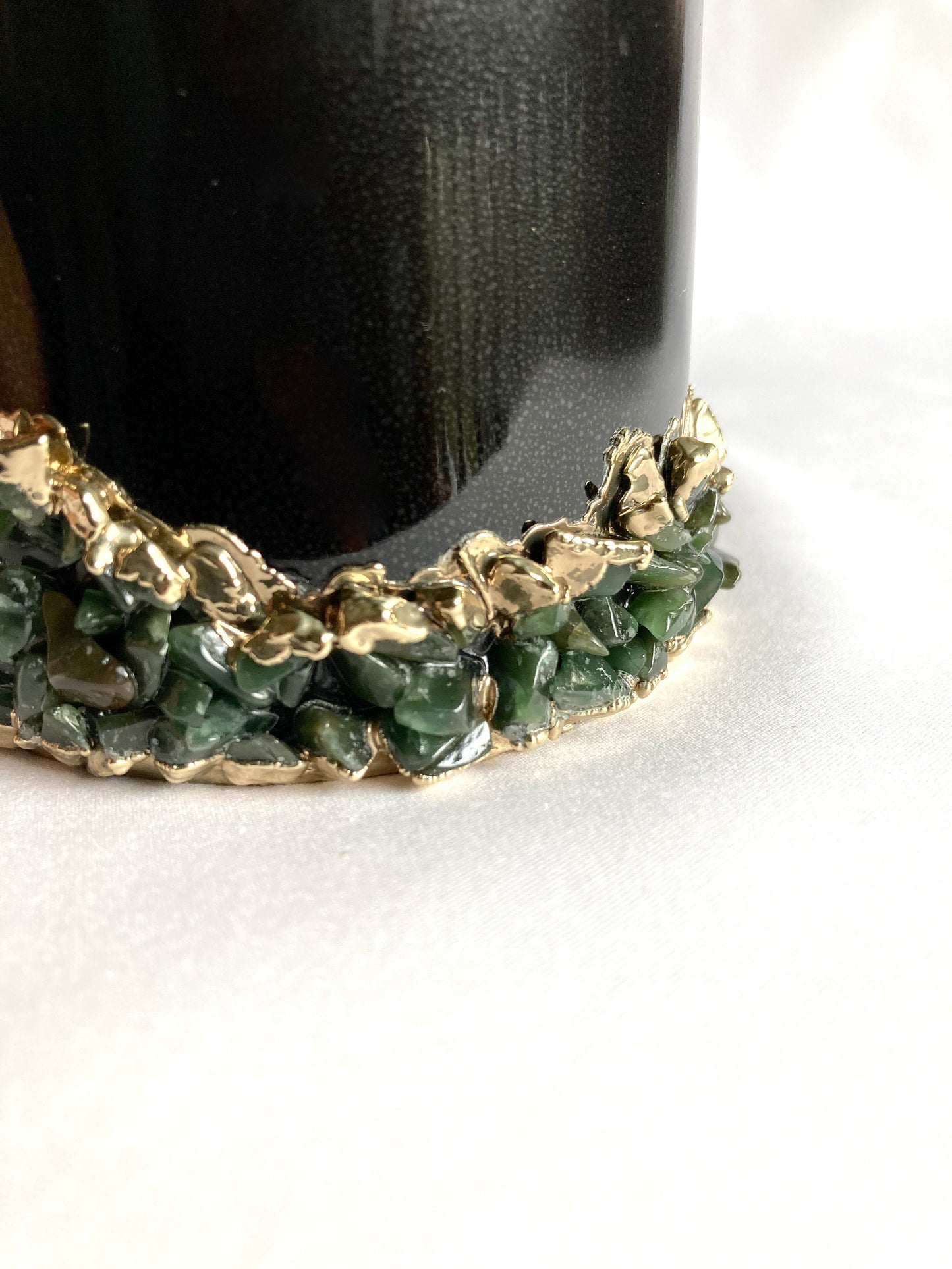 Black Ceramic Mugs with Crystals