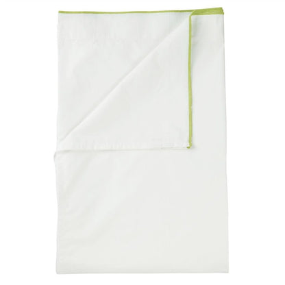 White with Lime Green Piping  - Pure Cotton, Pure Linen or Linen Cotton Mix | 3 Piece Piped Duvet Cover Set | Handmade | Pre-washed