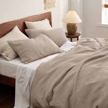 Waffle Weave Pure Cotton Duvet Cover Sets