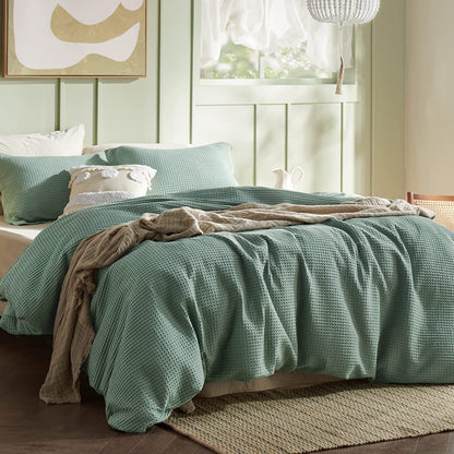 Waffle Weave Pure Cotton Duvet Cover Sets