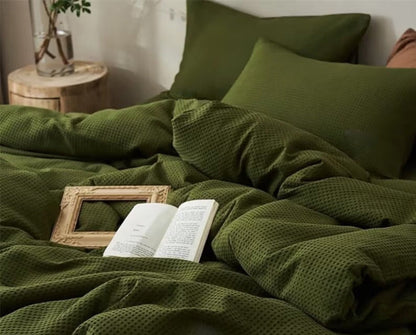 Waffle Weave Pure Cotton Duvet Cover Sets
