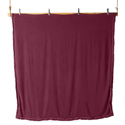Embroidered Edge Berry 100% Pure Linen | Linen Cotton Mix | 3 Piece Duvet Cover Set | 4 Piece Sheet Set | Handmade | Pre-washed | Soft