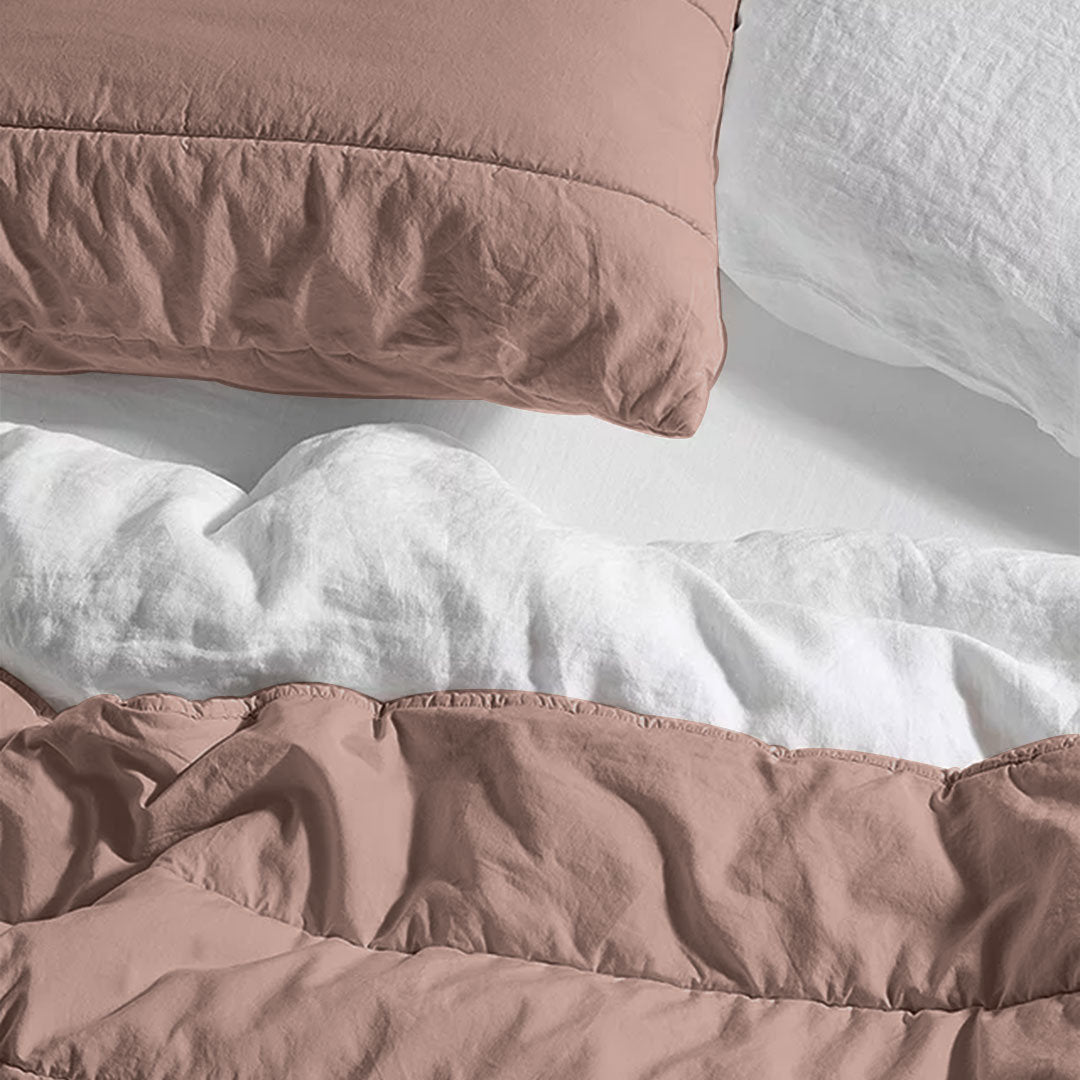 Broad Channel Stitch - Pure Cotton Sateen Quilt Sets