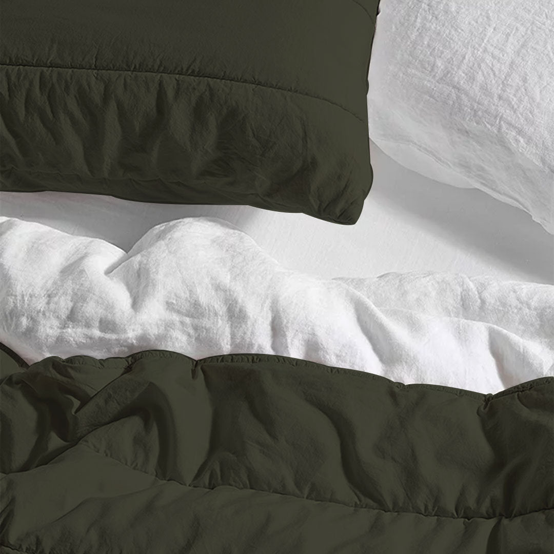 Broad Channel Stitch - Pure Cotton Sateen Quilt Sets
