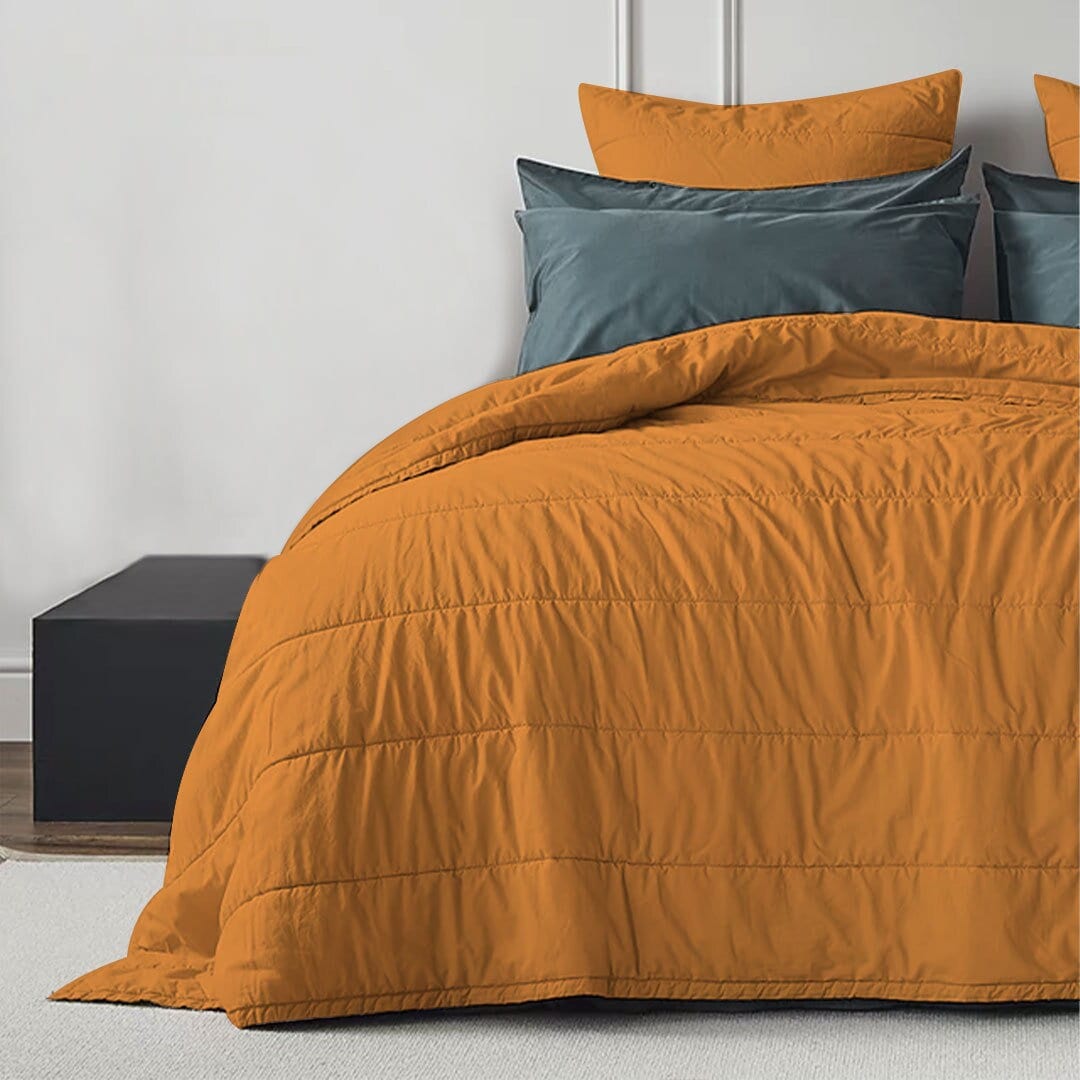 Broad Channel Stitch - Pure Cotton Sateen Quilt Sets