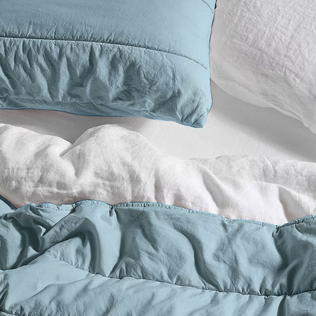 Broad Channel Stitch - Pure Cotton Sateen Quilt Sets