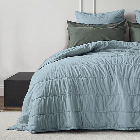 Broad Channel Stitch - Pure Cotton Sateen Quilt Sets