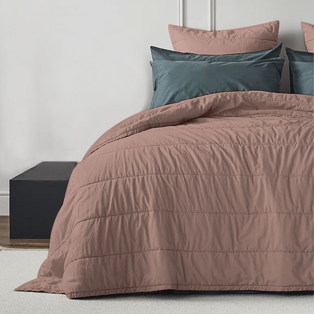 Broad Channel Stitch - Pure Cotton Sateen Quilt Sets