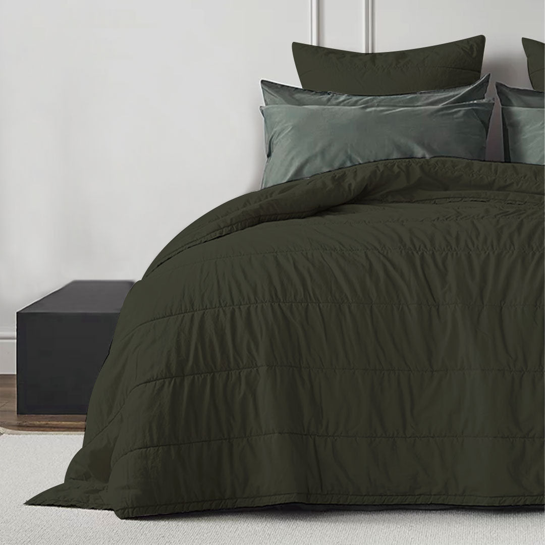 Broad Channel Stitch - Pure Cotton Sateen Quilt Sets