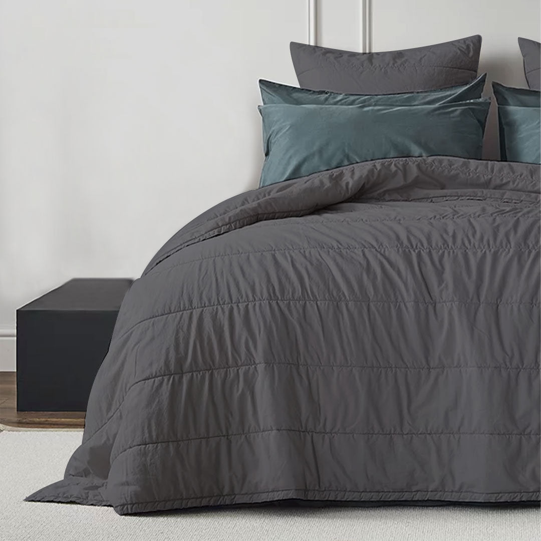 Broad Channel Stitch - Pure Cotton Sateen Quilt Sets