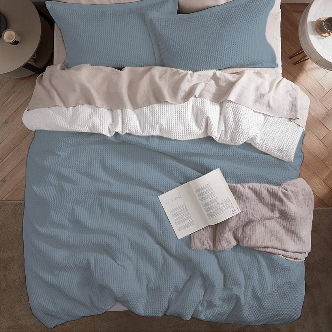 Waffle Weave Pure Cotton Duvet Cover Sets