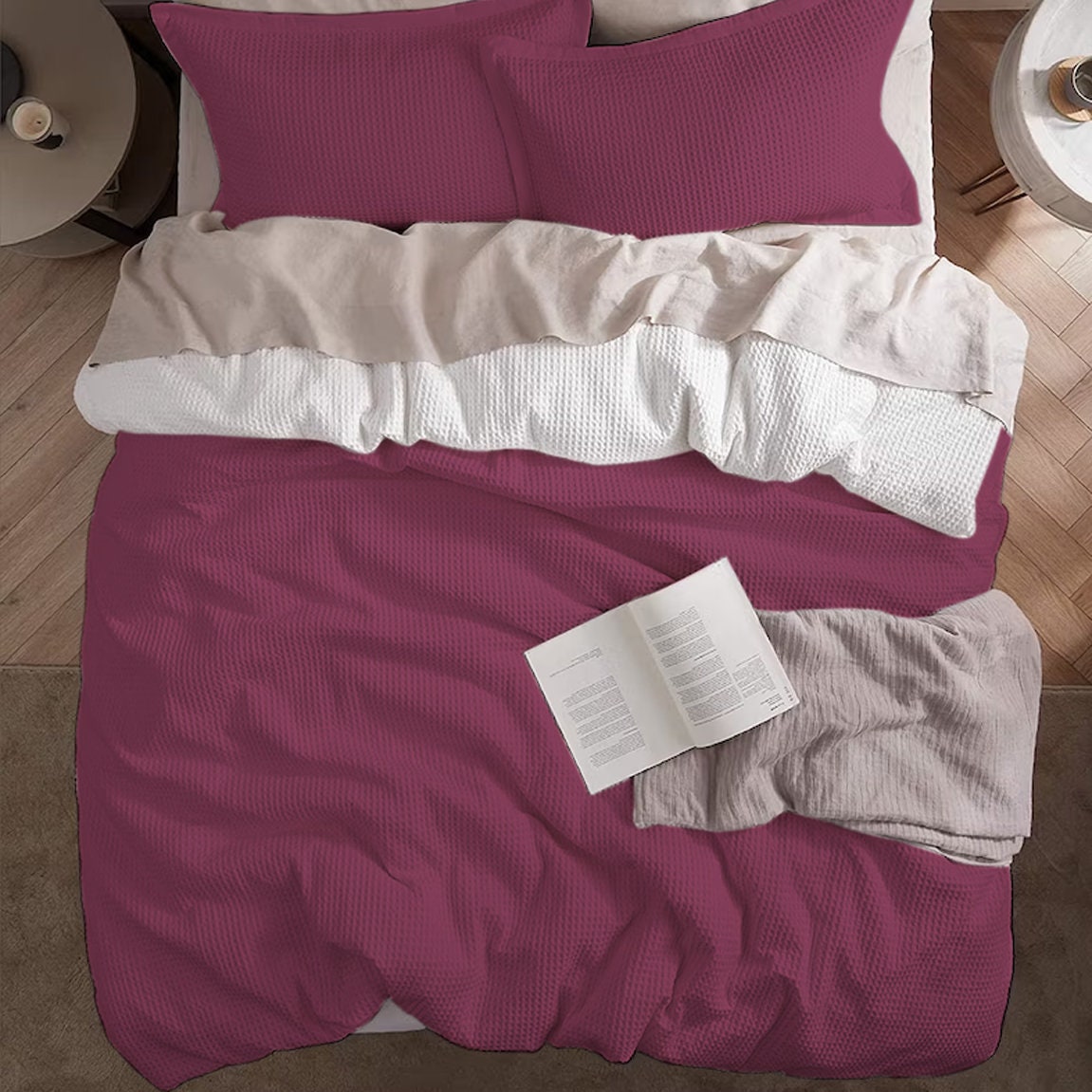 Waffle Weave Pure Cotton Duvet Cover Sets