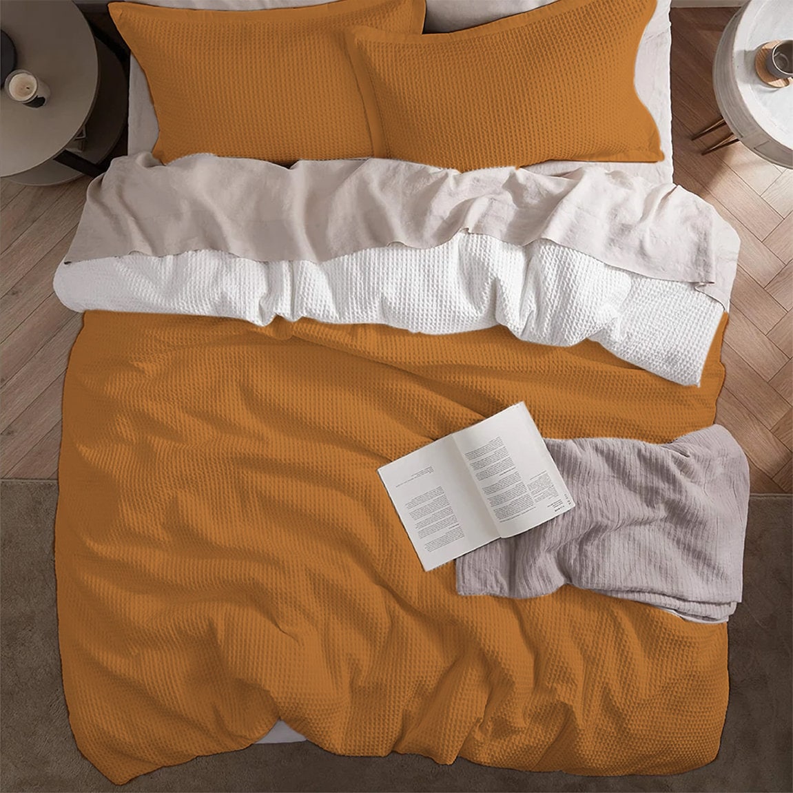 Waffle Weave Pure Cotton Duvet Cover Sets