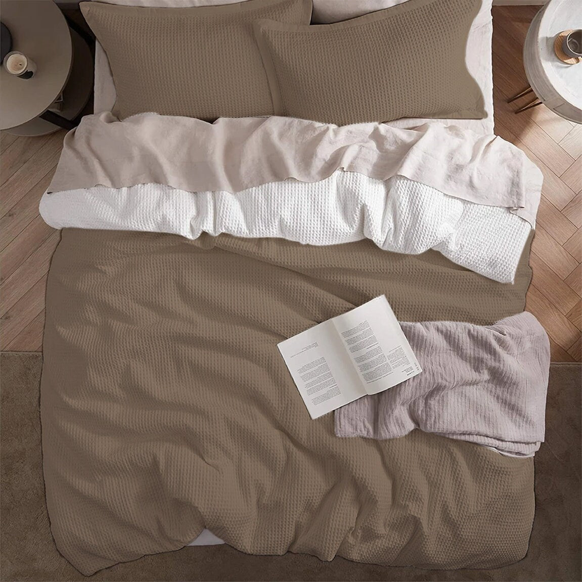 Waffle Weave Pure Cotton Duvet Cover Sets