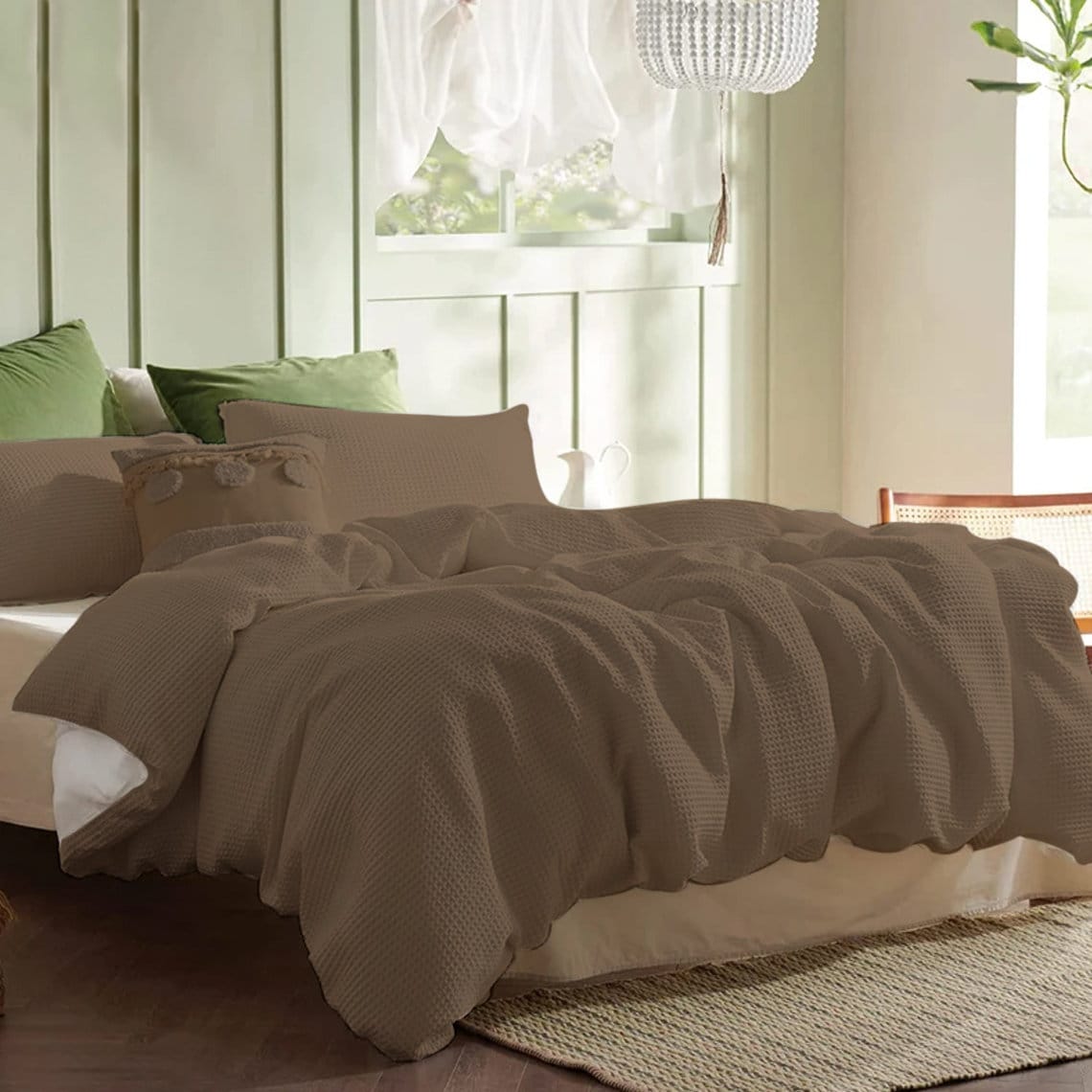 Waffle Weave Pure Cotton Duvet Cover Sets