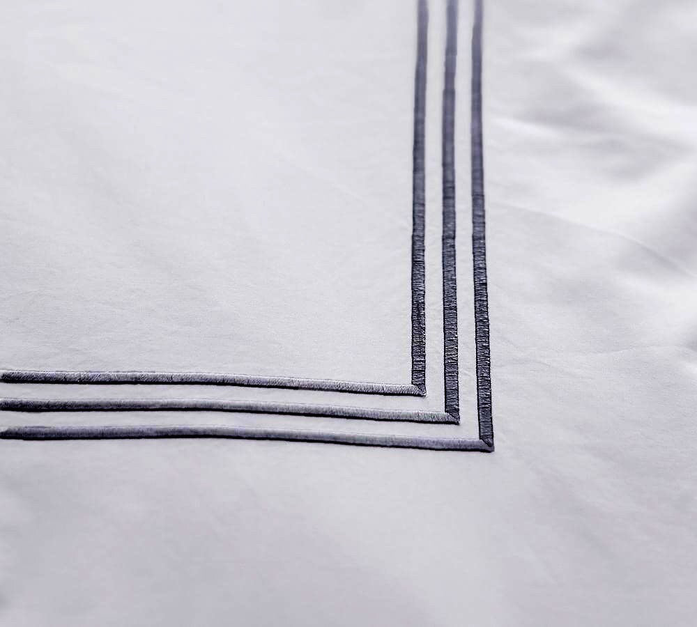 Lines - Cotton Sateen Embroidered Edge Duvet Cover Sets