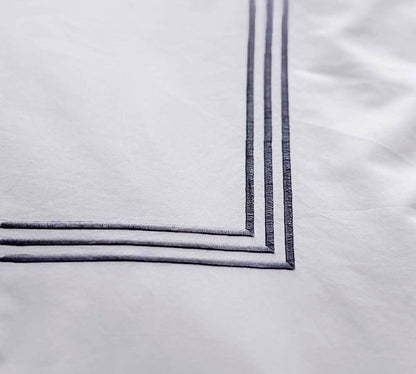 Lines - Cotton Sateen Embroidered Edge Duvet Cover Sets