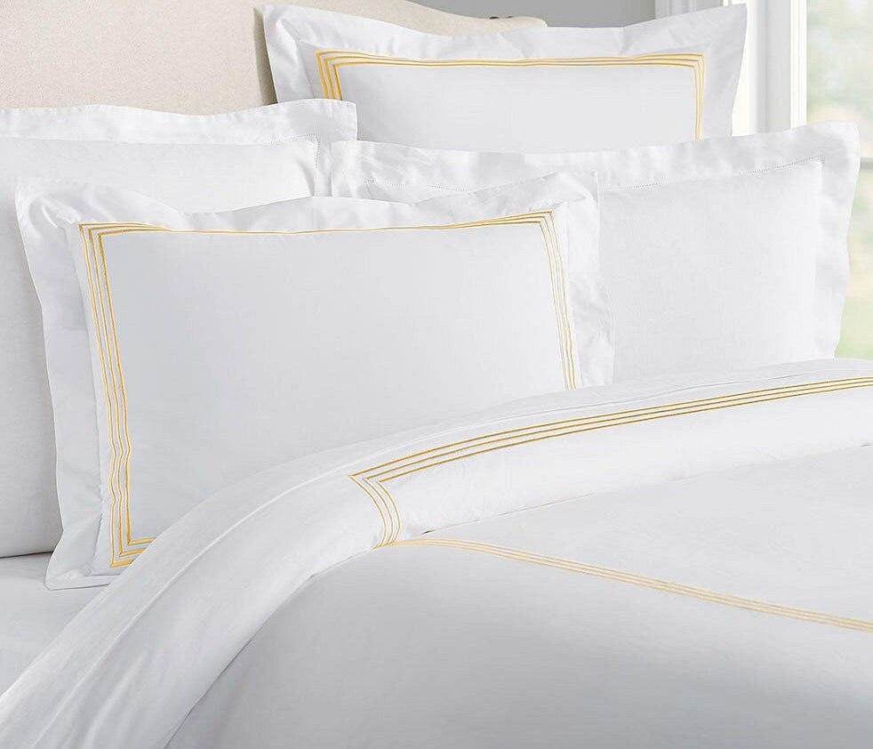 Lines - Cotton Sateen Embroidered Edge Duvet Cover Sets
