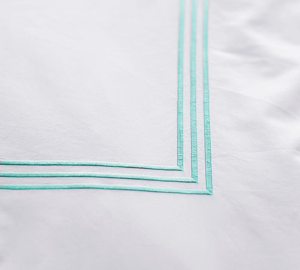 Lines - Cotton Sateen Embroidered Edge Duvet Cover Sets