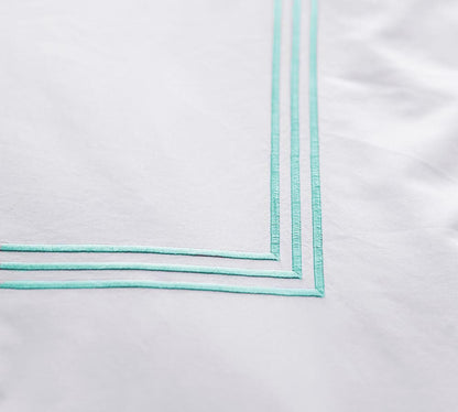 Lines - Cotton Sateen Embroidered Edge Duvet Cover Sets