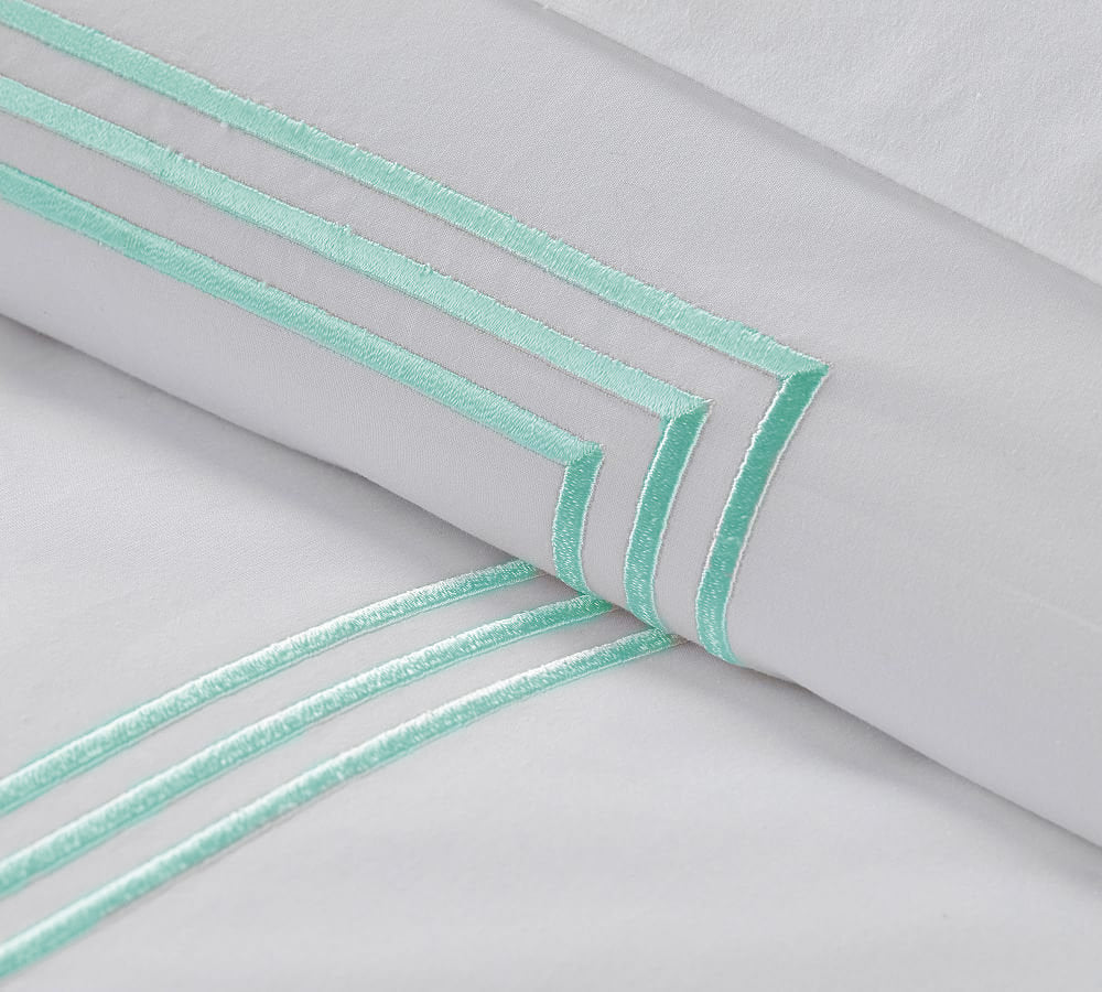 Lines - Cotton Sateen Embroidered Edge Duvet Cover Sets
