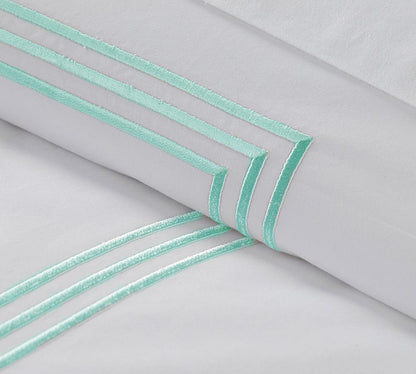 Lines - Cotton Sateen Embroidered Edge Duvet Cover Sets