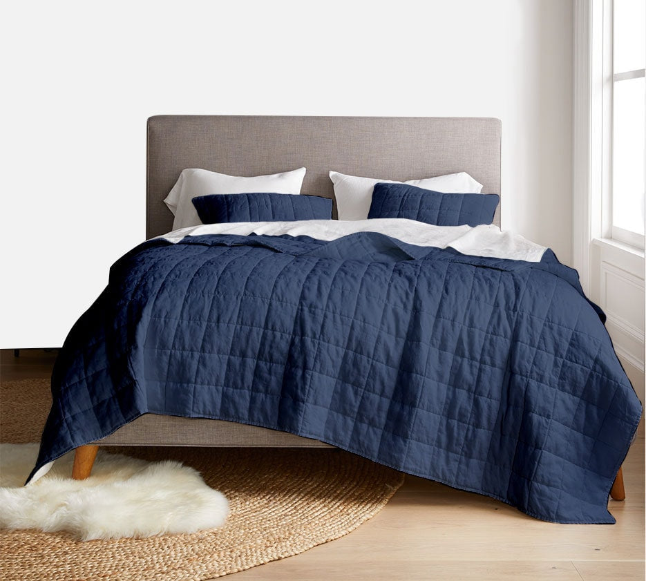 Box stitch - Pure Cotton Sateen Quilt Sets