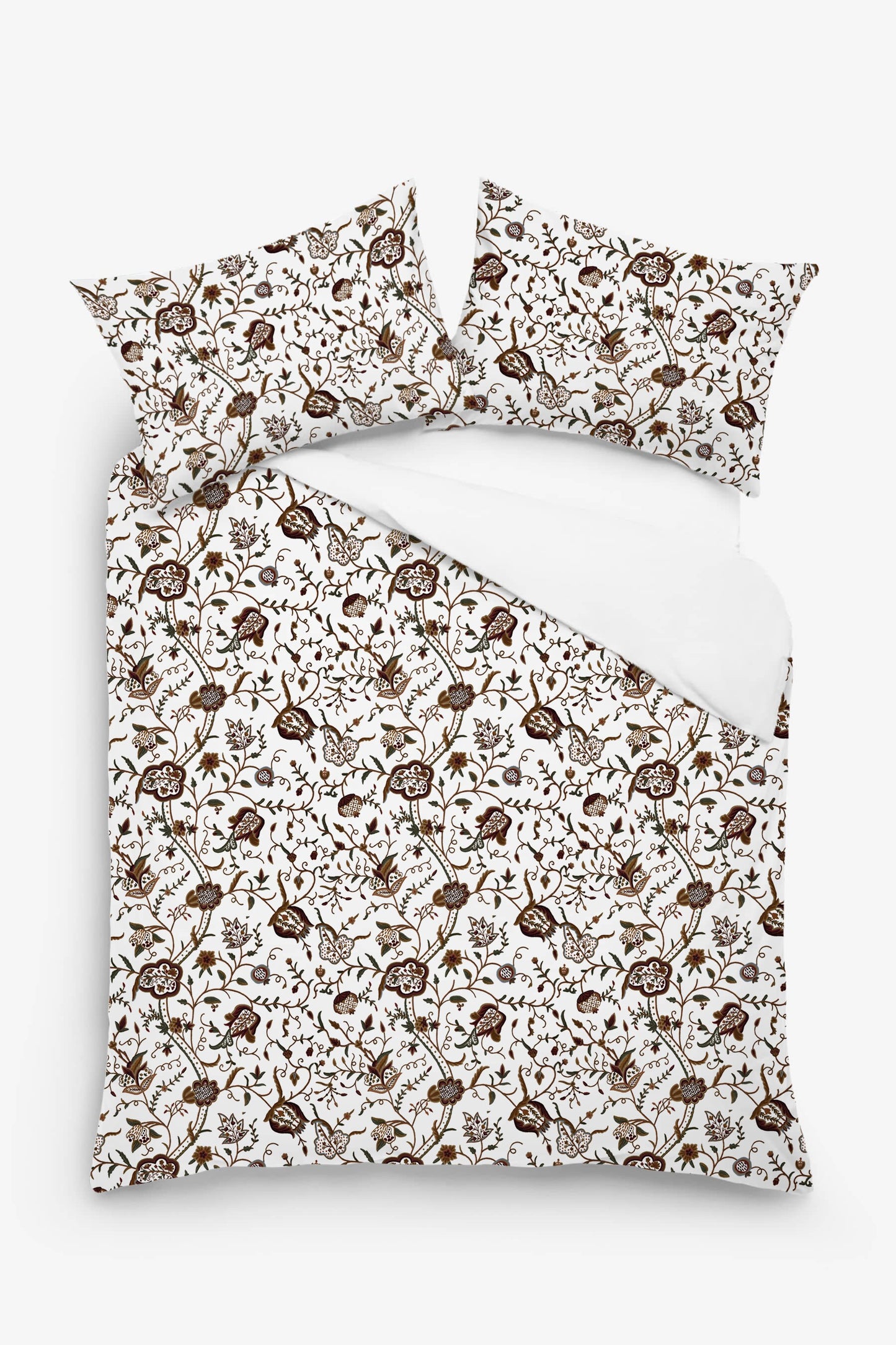 Serena - 3 Piece Crewel Embroidered Duvet Set | Linen Cotton Mix | Embroidered Duvet Cover with Embroidered Pillowcases | Handmade | Soft