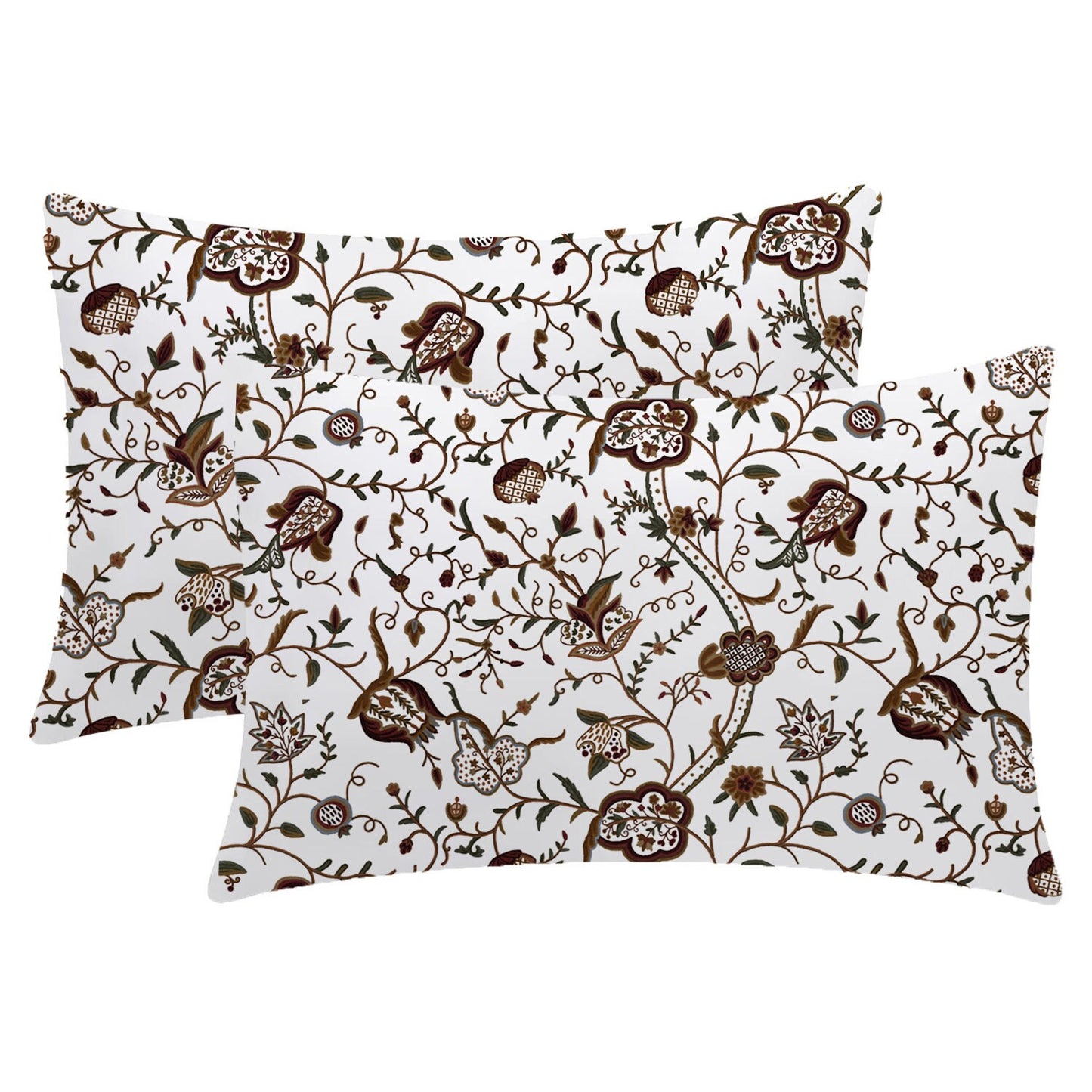 Serena - 3 Piece Crewel Embroidered Duvet Set | Linen Cotton Mix | Embroidered Duvet Cover with Embroidered Pillowcases | Handmade | Soft