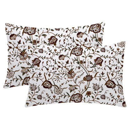 Serena - 3 Piece Crewel Embroidered Duvet Set | Linen Cotton Mix | Embroidered Duvet Cover with Embroidered Pillowcases | Handmade | Soft