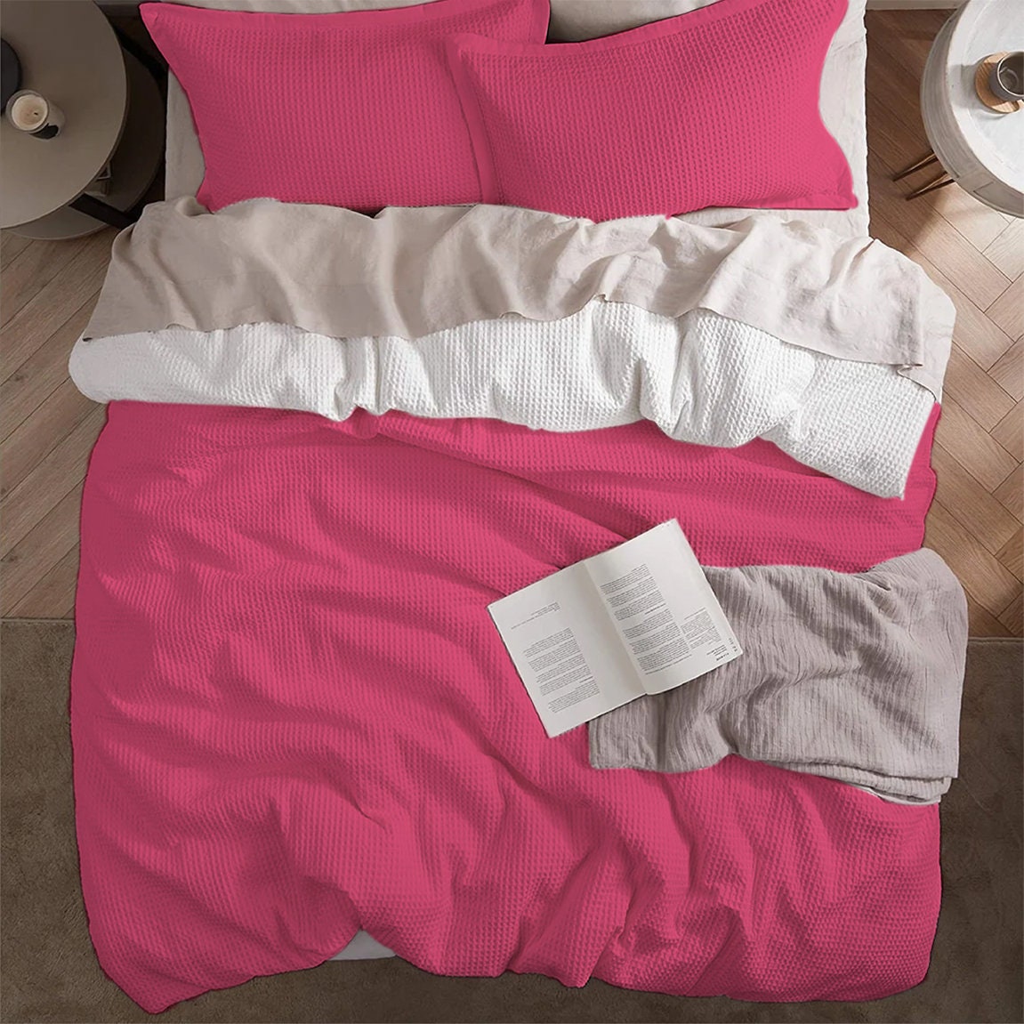 Waffle Weave Pure Cotton Duvet Cover Sets