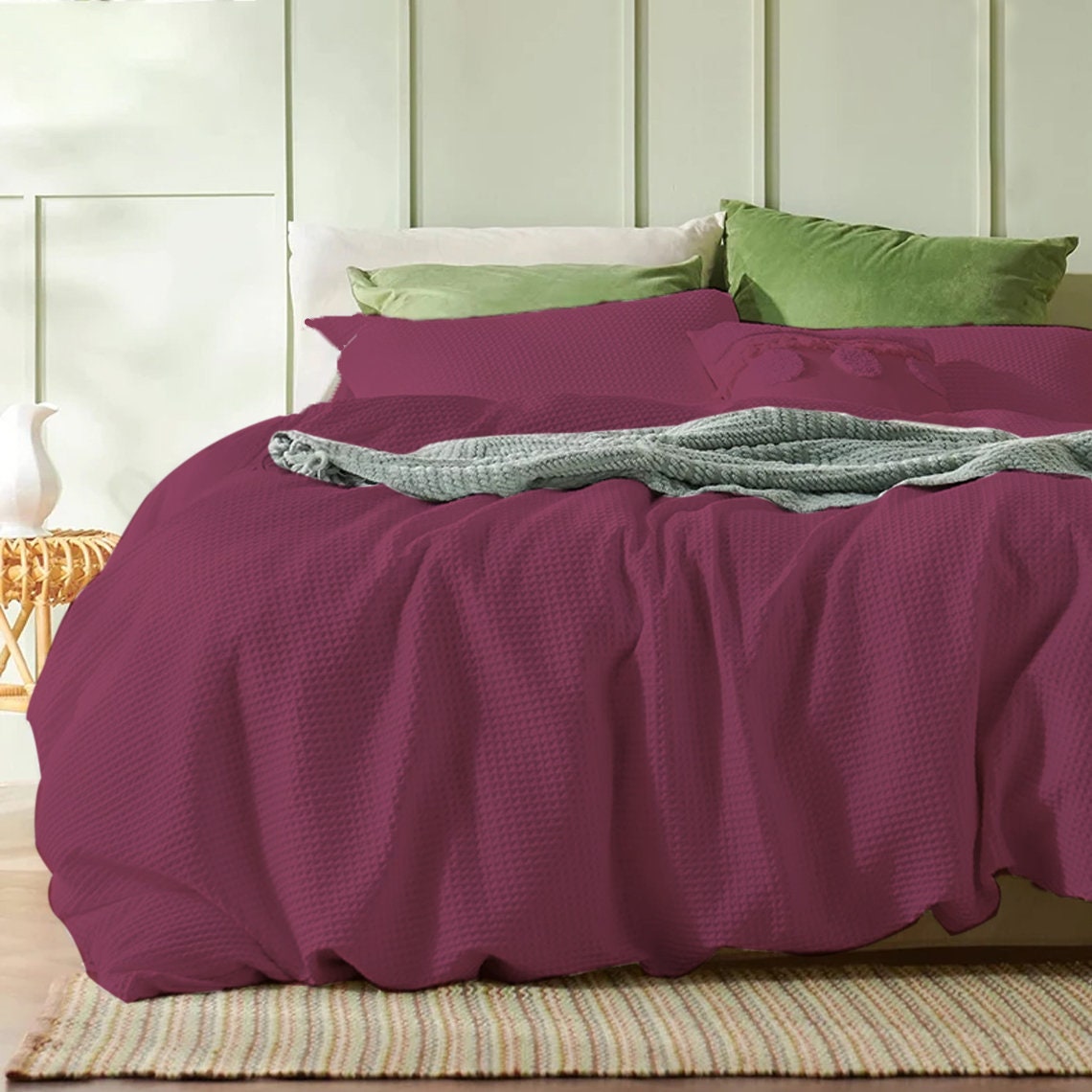 Waffle Weave Pure Cotton Duvet Cover Sets