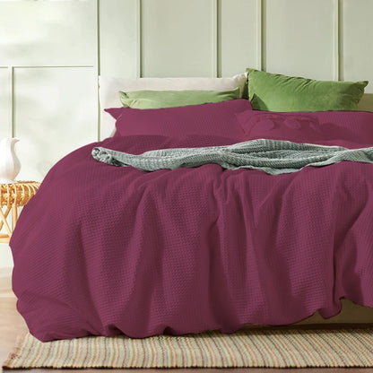 Waffle Weave Pure Cotton Duvet Cover Sets