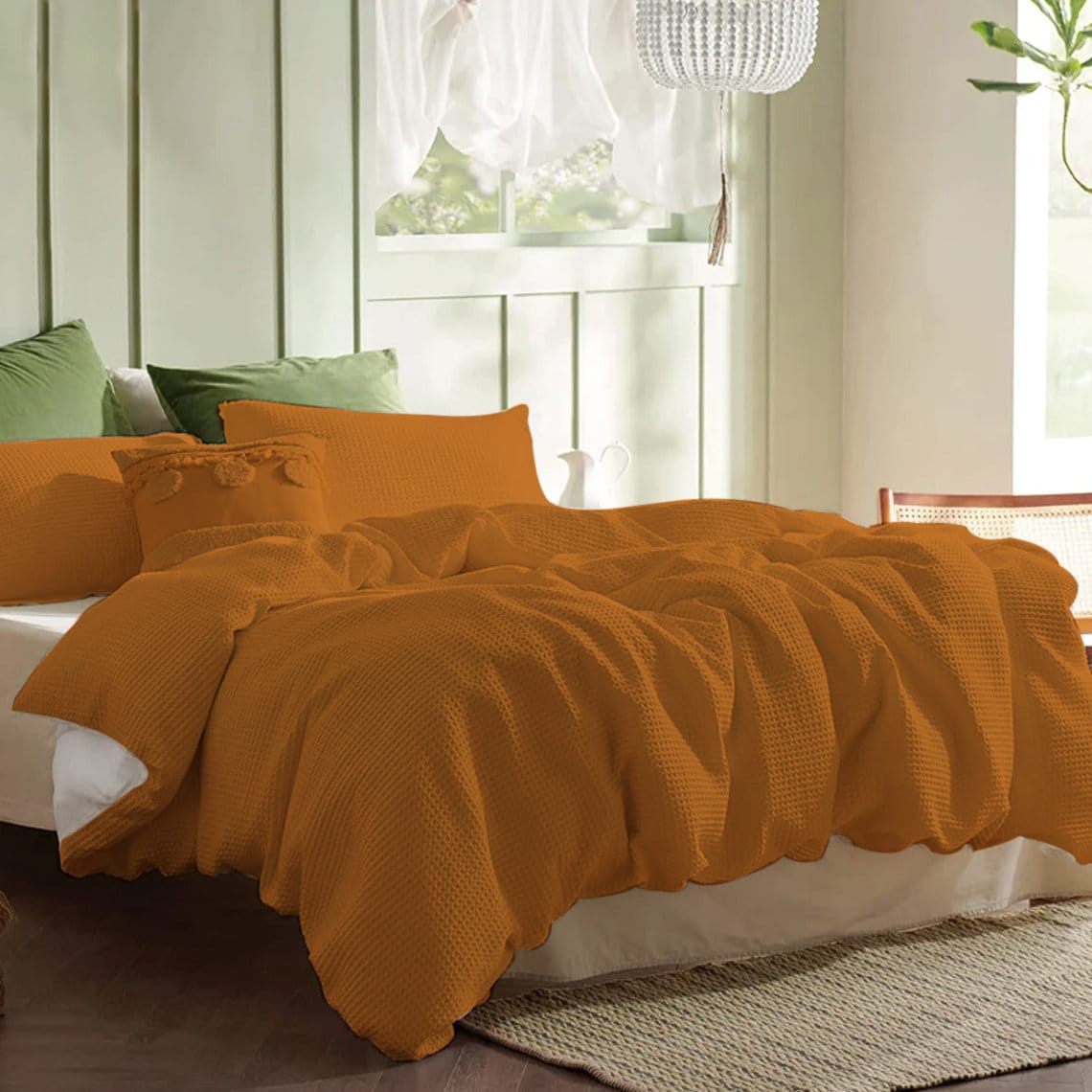 Waffle Weave Pure Cotton Duvet Cover Sets