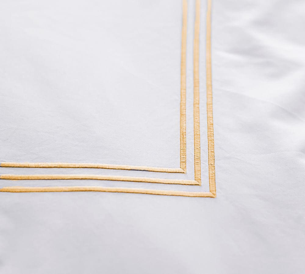 Lines - Cotton Sateen Embroidered Edge Duvet Cover Sets