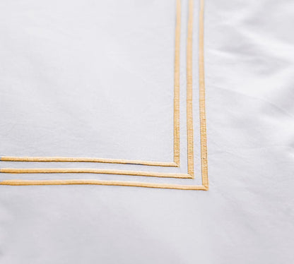 Lines - Cotton Sateen Embroidered Edge Duvet Cover Sets