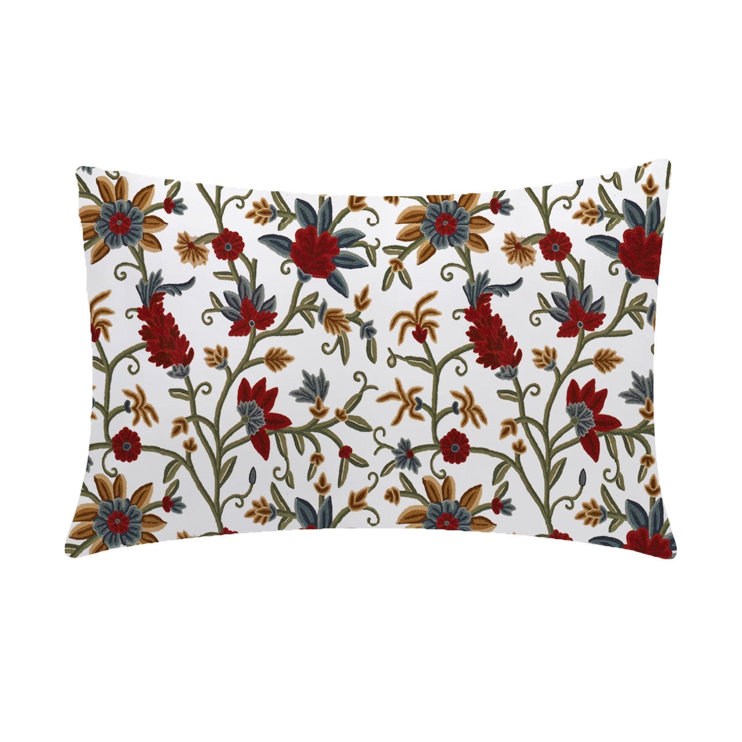 Sarah - 3 Piece Crewel Embroidered Duvet Set | Linen Cotton Mix | Embroidered Duvet Cover with Embroidered Pillowcases | Handmade | Soft