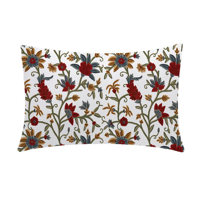 Sarah - 3 Piece Crewel Embroidered Duvet Set | Linen Cotton Mix | Embroidered Duvet Cover with Embroidered Pillowcases | Handmade | Soft
