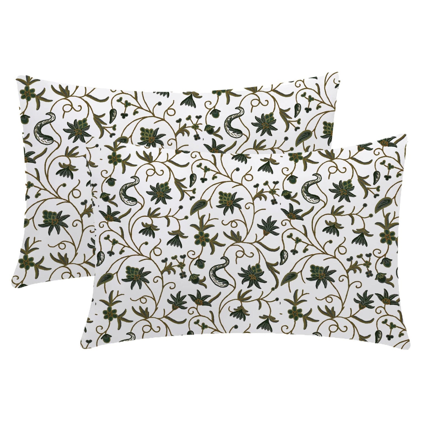 Sylvie - 3 Piece Crewel Embroidered Duvet Set | Linen Cotton Mix | Embroidered Duvet Cover with Embroidered Pillowcases | Handmade | Soft