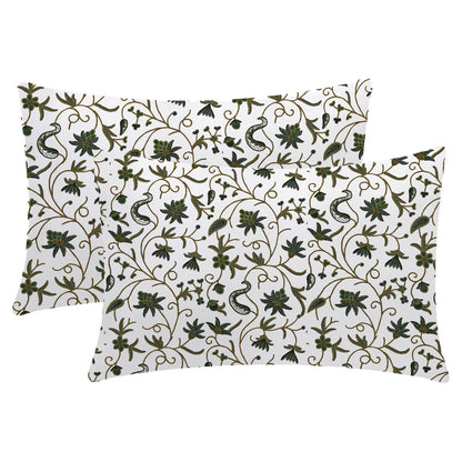 Sylvie - 3 Piece Crewel Embroidered Duvet Set | Linen Cotton Mix | Embroidered Duvet Cover with Embroidered Pillowcases | Handmade | Soft