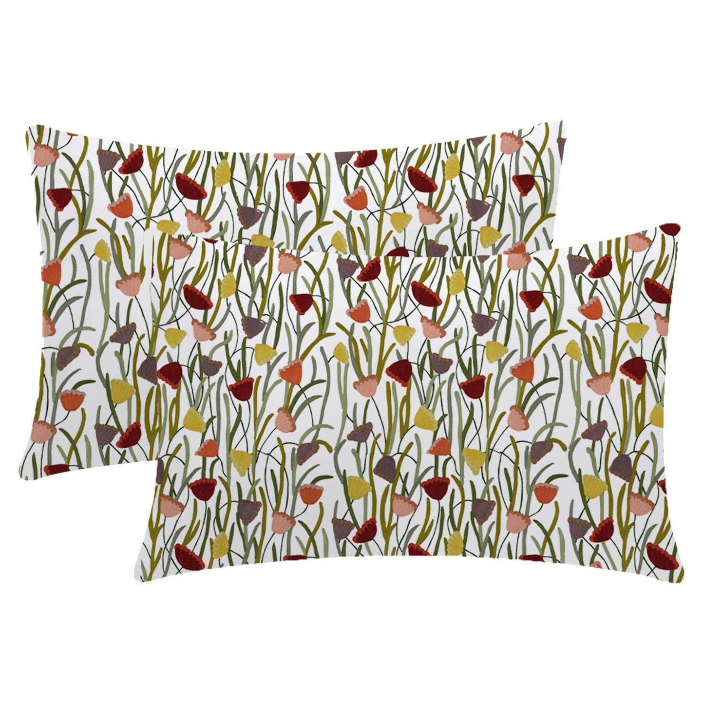 Sabrina - 3 Piece Crewel Embroidered Duvet Set | Linen Cotton Mix | Embroidered Duvet Cover with Embroidered Pillowcases | Handmade | Soft