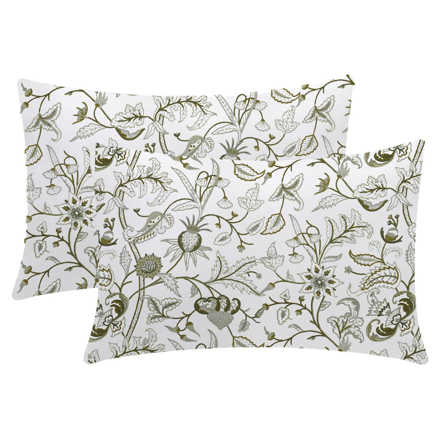 Selena - 3 Piece Crewel Embroidered Duvet Set | Linen Cotton Mix | Embroidered Duvet Cover with Embroidered Pillowcases | Handmade | Soft