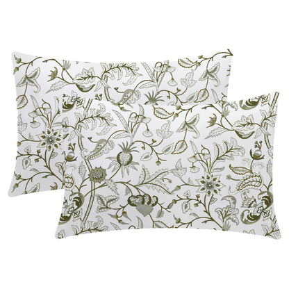 Selena - 3 Piece Crewel Embroidered Duvet Set | Linen Cotton Mix | Embroidered Duvet Cover with Embroidered Pillowcases | Handmade | Soft